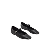 Maple Ballet Flat, Black Leather