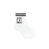 Black Striped Sorority Crew Socks