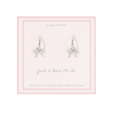 Beautiful Bow Charm Hoops, Silver