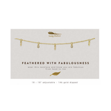 Feathers of Fab Dangle Necklace, Gold