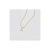 Sparkle Toggle Initial Necklace, Gold