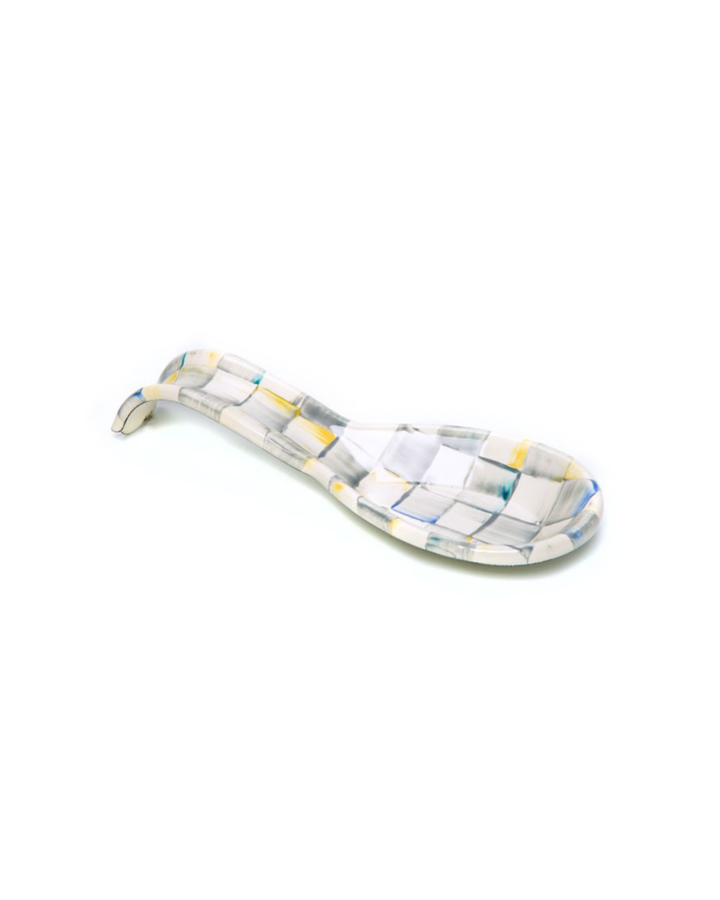 Sterling Check Enamel Spoon Rest