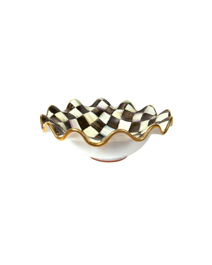 Courtly Check Medium Ceramic Fluted Serving Bowl