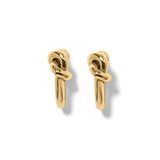 Interlok Single Knot Hoop Earrings, Gold