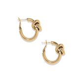 Interlok Single Knot Hoop Earrings, Gold