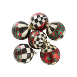 Tartan Glass Large Ball Ornaments (Set of 6)