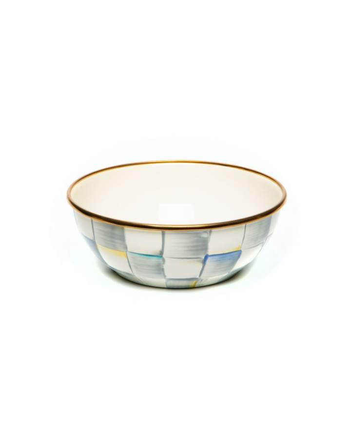Sterling Check Enamel Bowl