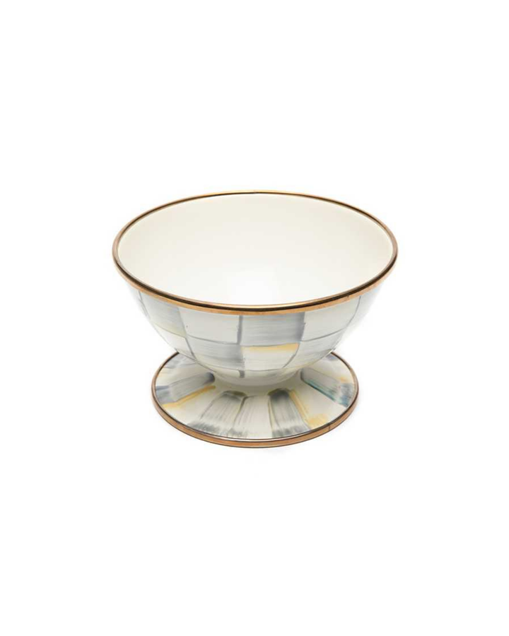 Sterling Check Enamel Ice Cream Dish