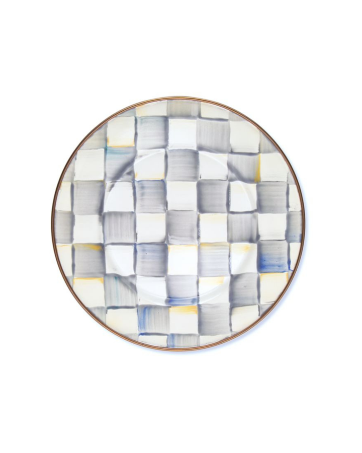 Sterling Check Enamel Salad/Dessert Plate