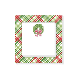 Christmas Wreath Red Green Green Plaid Notepad Duo