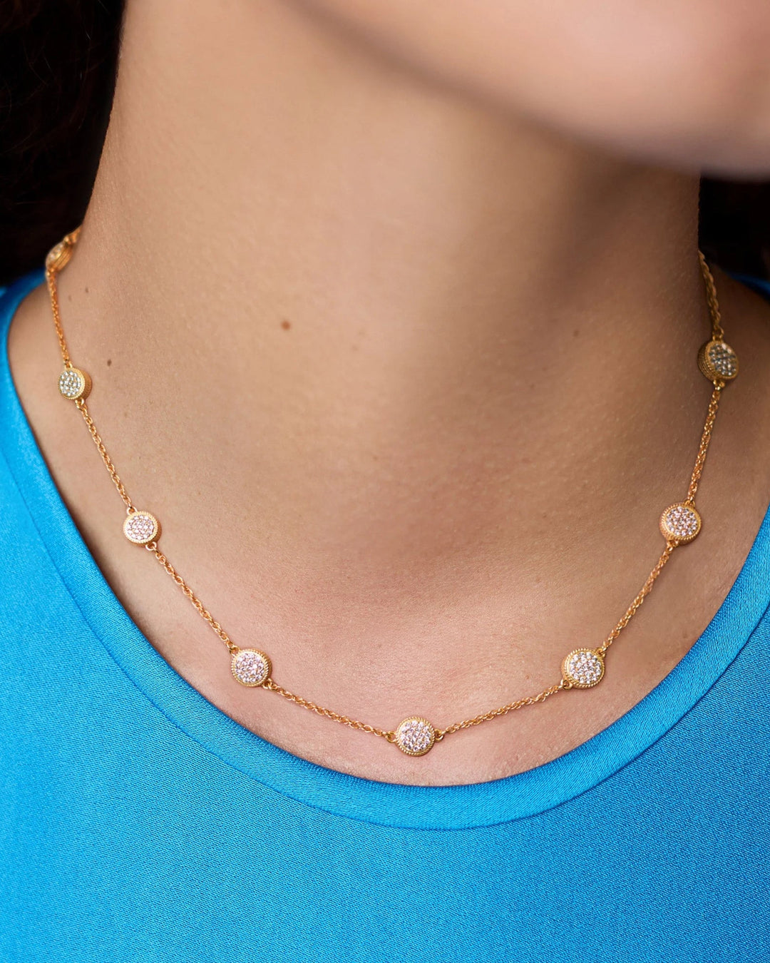 Windsor Delicate Station Necklace, Pave Cubic Zirconia