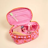 Glam & Go Quilted Cosmetic Bag, Poppin' Petals Hot Pink