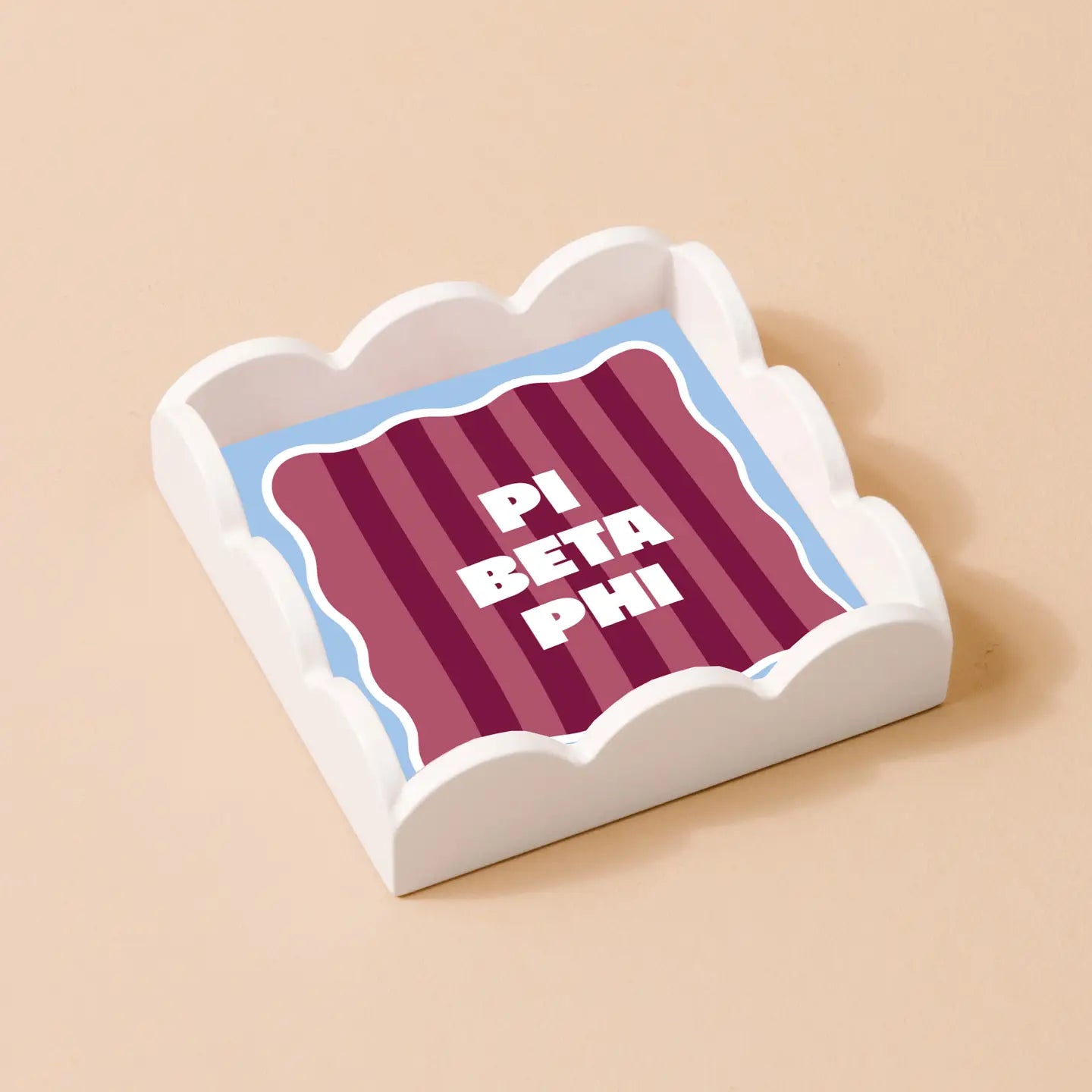 Sorority Stripe Scallop Trinket Tray