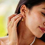 Love Hoop Earrings with Heart Charm