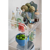 Clear Acrylic 3-Tier Bar Cart on Casters