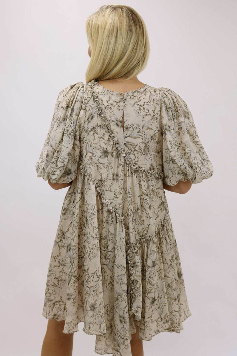 Zinta Floral Asymmetrical Mini Dress