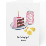 Birthday Girl Dinner Card