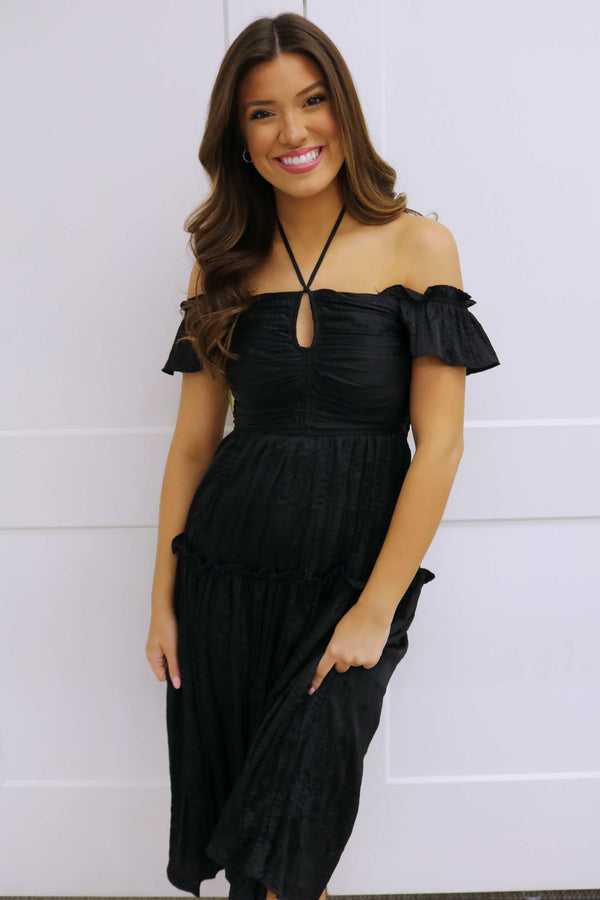 Settle The Score Black Maxi Dress
