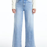 High Rise Wide Leg Jeans, Blue Sky