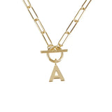 Toggle Initial Necklace, Gold