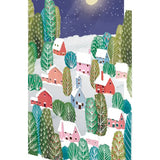 Painted Snowy Village Lasercut Christmas Card
