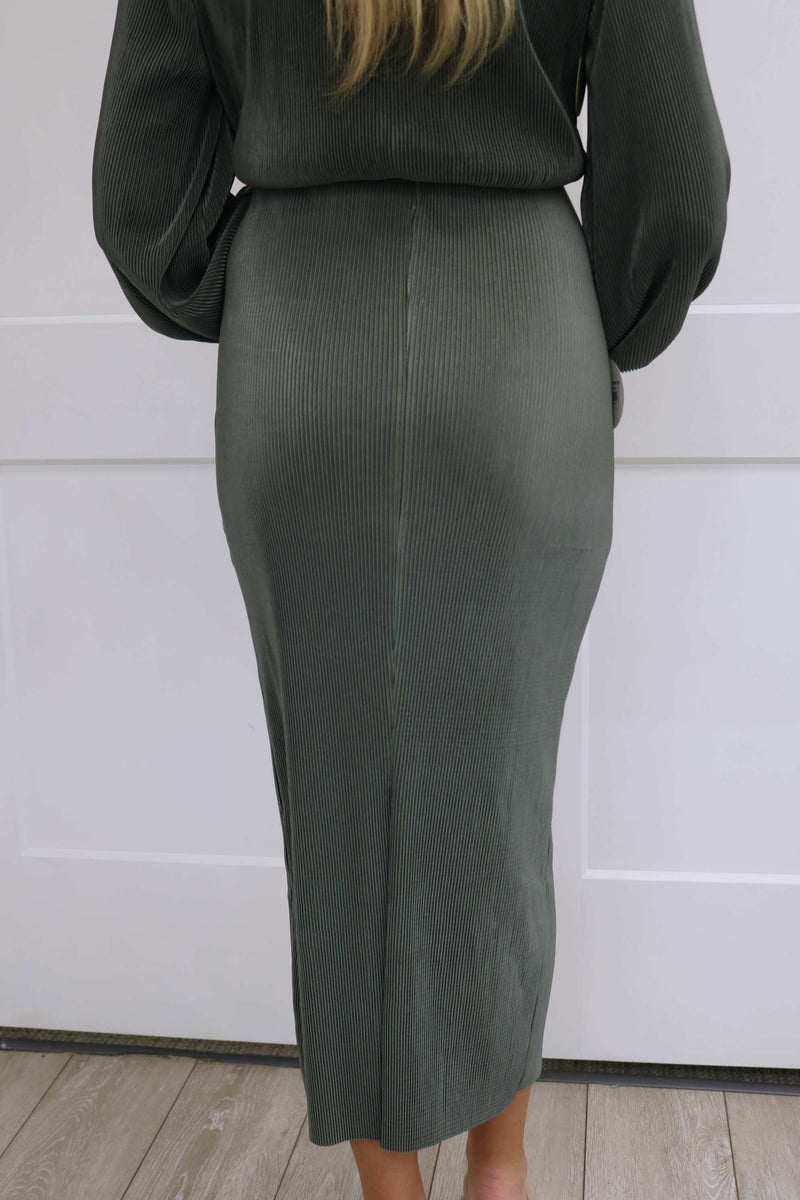 Cataleya Plisse Midi Skirt