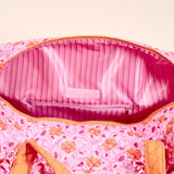 On-The-Go Quilted Weekender Bag, Poppin' Petals Hot Pink