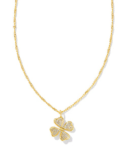 Clover Gold Crystal Pendant Necklace