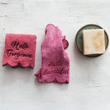 Hello Beautiful Cotton Terry Wash Cloths, Set of 2
