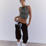 Flutter Cropped Jogger, Black