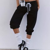 Flutter Cropped Jogger, Black