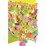 Bright Flowers Laser Cut Birthday Card