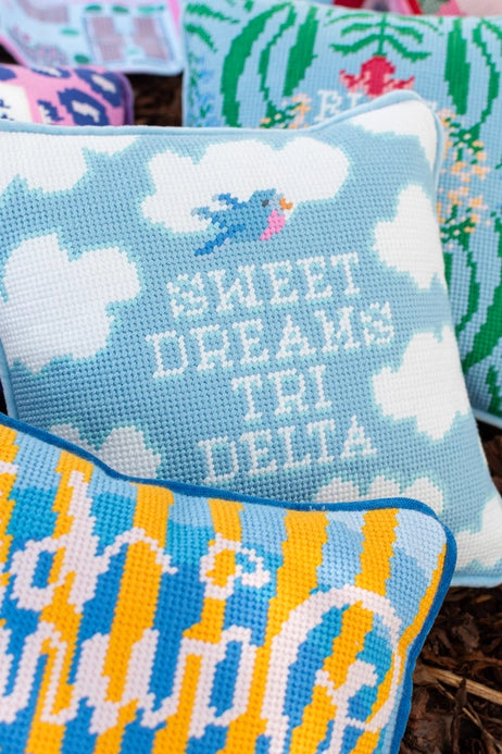 Sorority Needlepoint Pillow