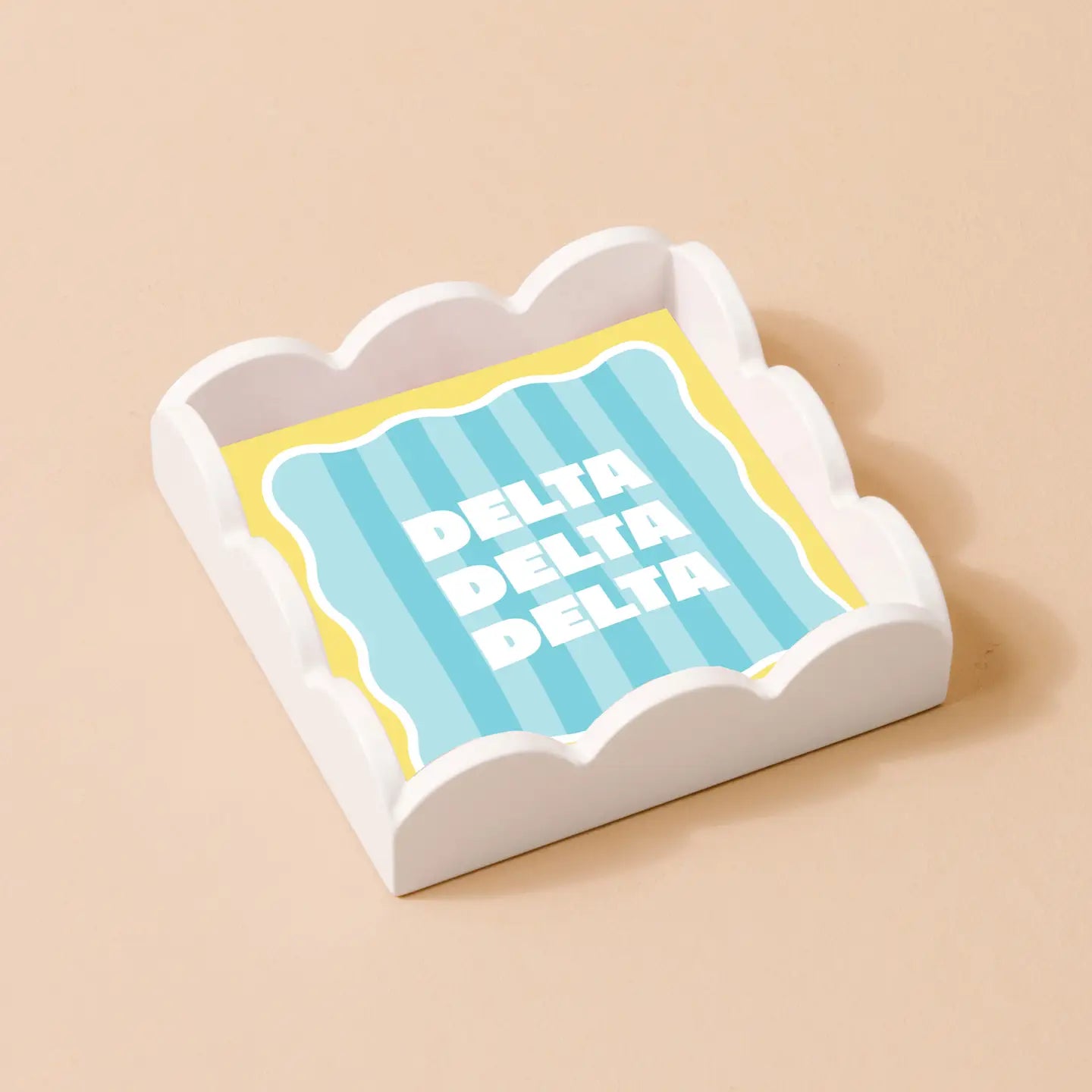 Sorority Stripe Scallop Trinket Tray