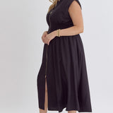 In Charge Zip Front Dress, Black