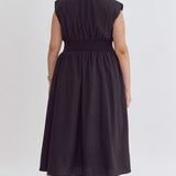In Charge Zip Front Dress, Black