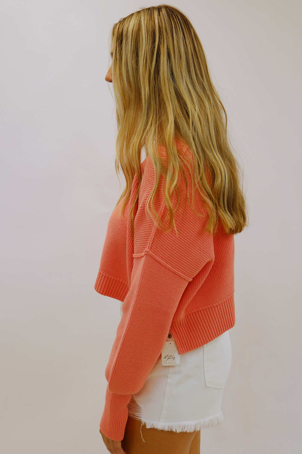 Easy Street Cropped Pullover, Guava Juice