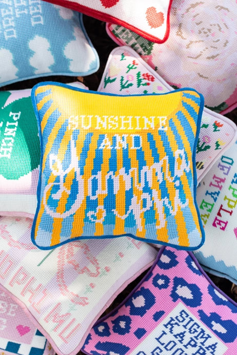 Sorority Needlepoint Pillow