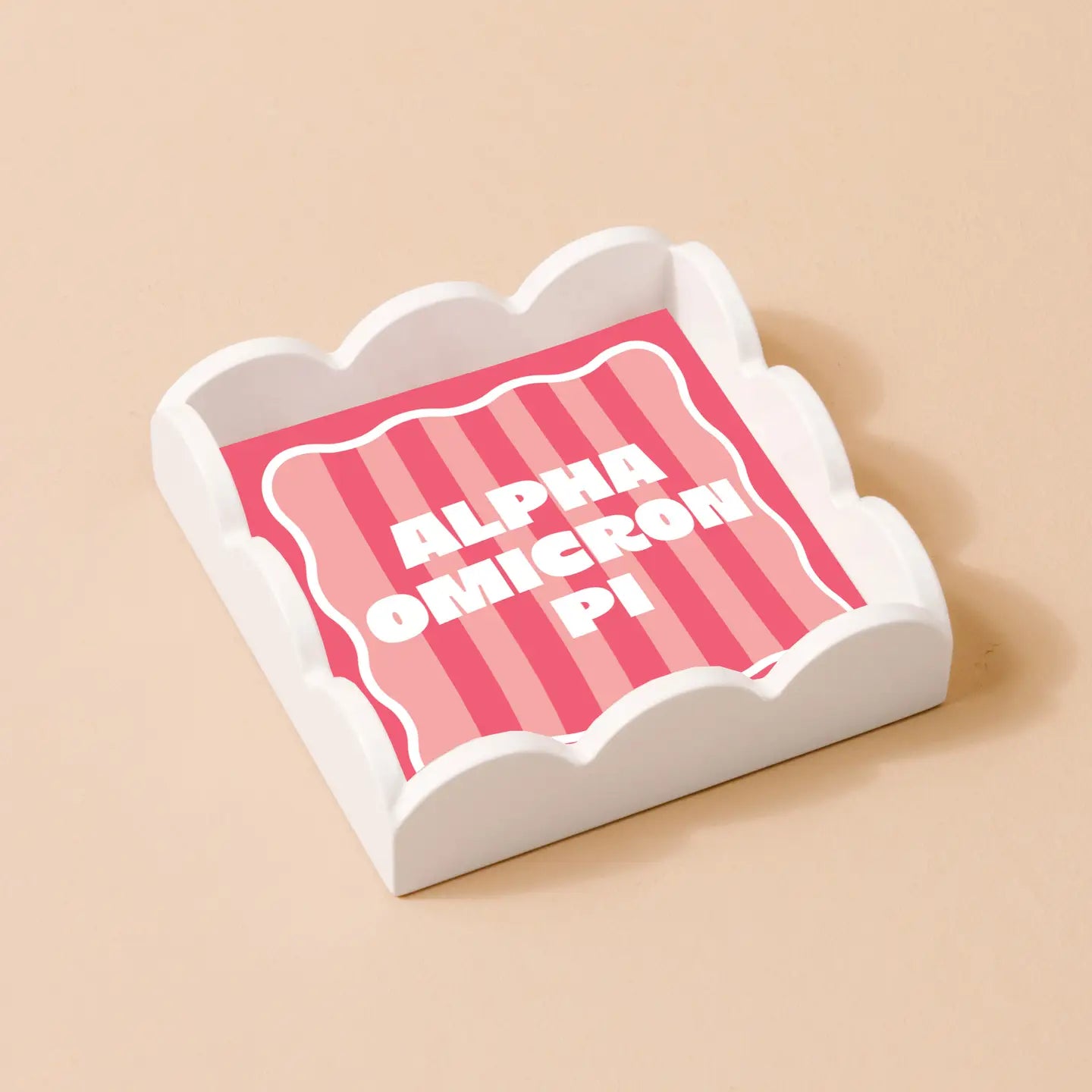 Sorority Stripe Scallop Trinket Tray