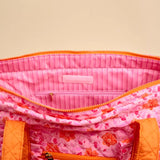 The Everyday Quilted Tote Bag, Poppin' Petals Hot Pink
