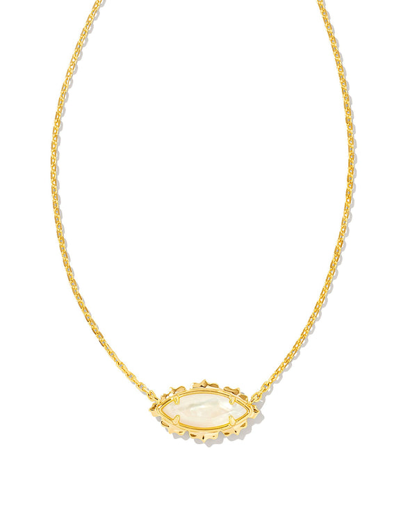 Genevieve Gold Short Pendant Necklace, Ivory MOP