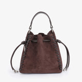 Fallon Mini Faux Suede Purse, Chocolate