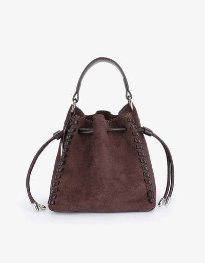 Fallon Mini Faux Suede Purse, Chocolate