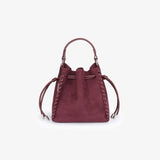 Fallon Mini Faux Suede Purse, Wine