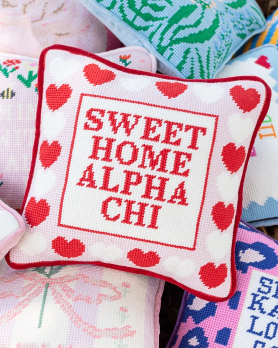 Sorority Needlepoint Pillow