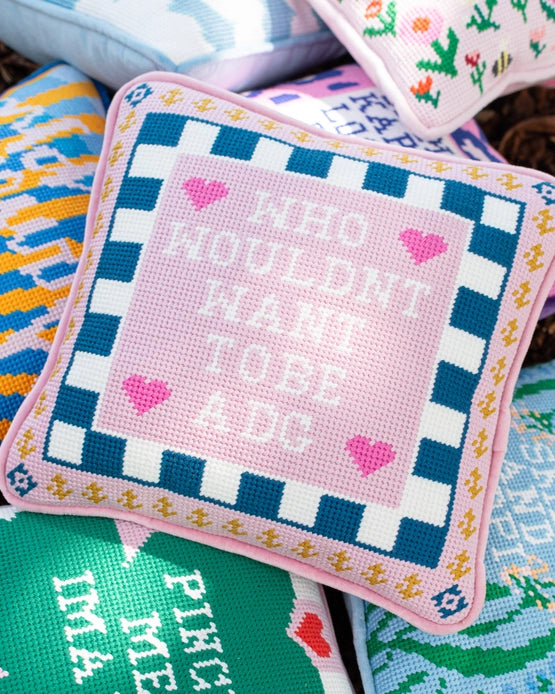Sorority Needlepoint Pillow