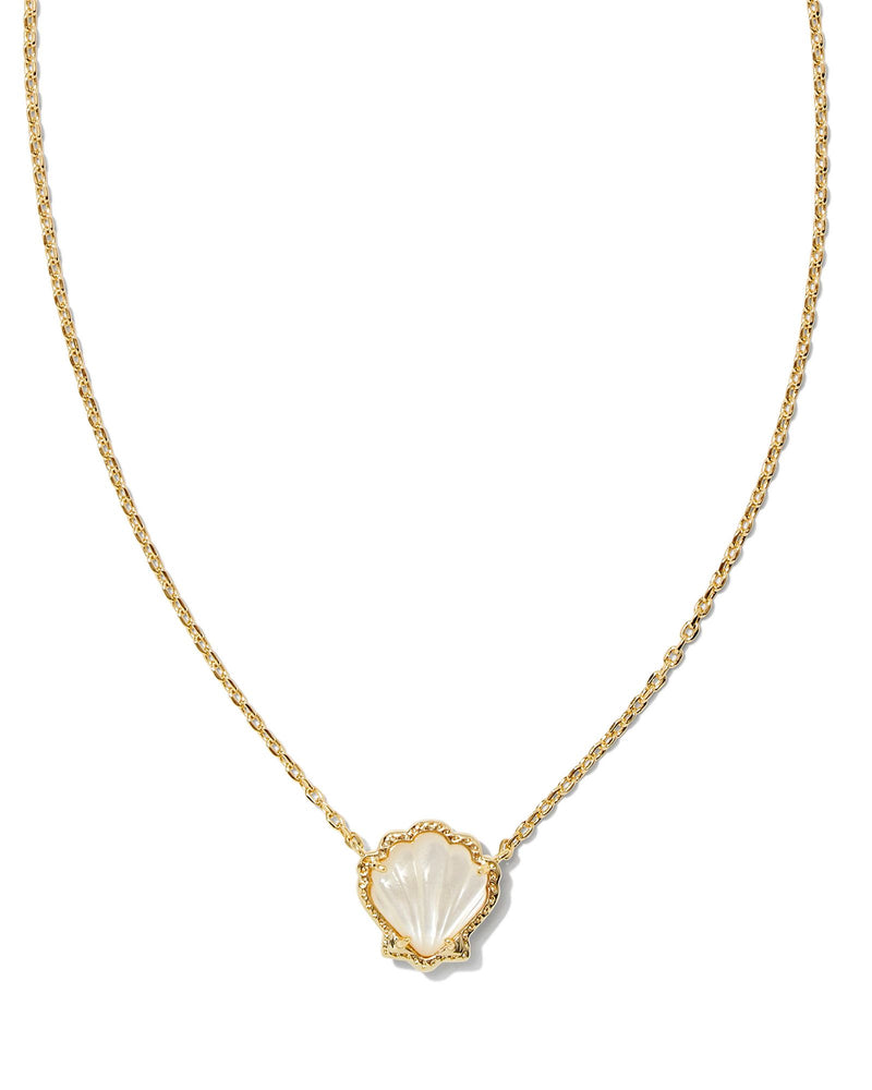 Brynne Gold Shell Pendant Necklace, Ivory MOP