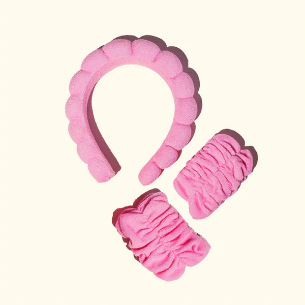 Hot Pink Headband + Wristband Set