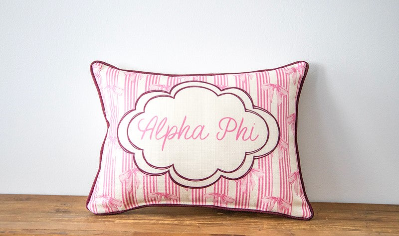 Custom Sorority Bow Pillow