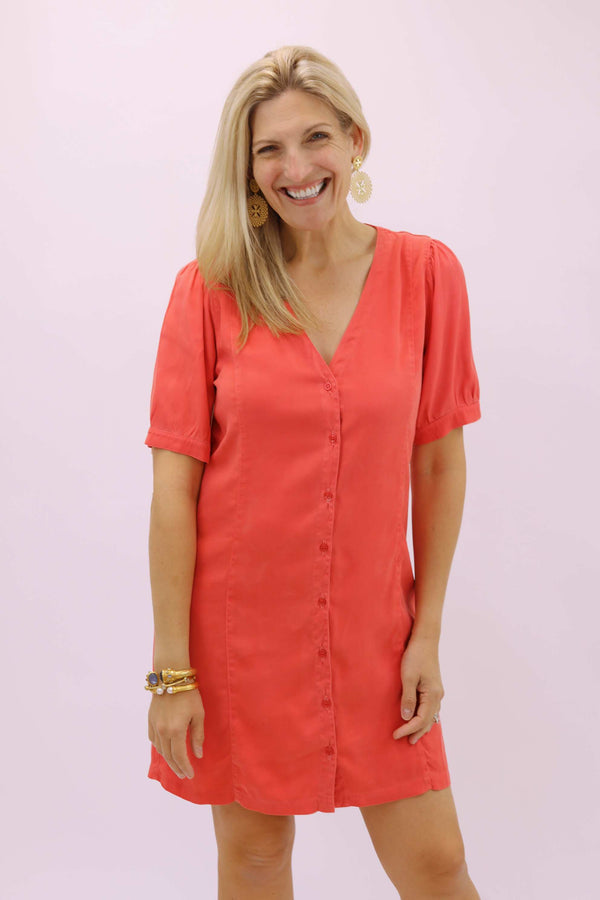Go With The Flow Dress, Coral
